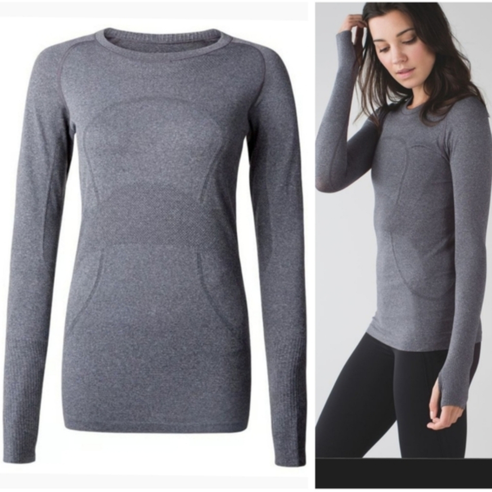 Lululemon Swiftly Tech Long Sleeve heathered Black Running